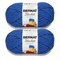 Bernat Blanket Brights Royal Blue Yarn - 2 Pack of 300g/10.5oz - Polyester - 6 Super Bulky - 220 Yards - Knitting/Crochet